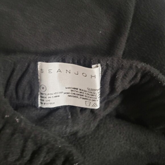 Sean John Black Fleece Lounge Pants W/ Drawstring Waist & Logo Embroidery Mens M - Picture 5 of 5
